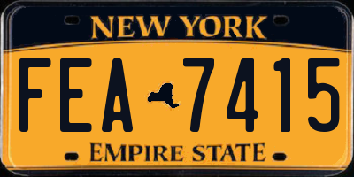 NY license plate FEA7415