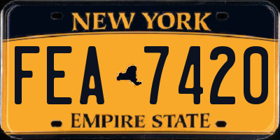 NY license plate FEA7420