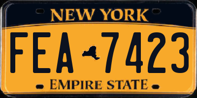 NY license plate FEA7423