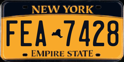 NY license plate FEA7428