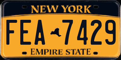 NY license plate FEA7429