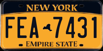 NY license plate FEA7431