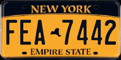 NY license plate FEA7442