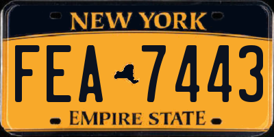 NY license plate FEA7443