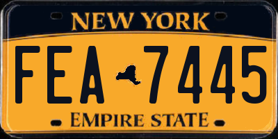 NY license plate FEA7445