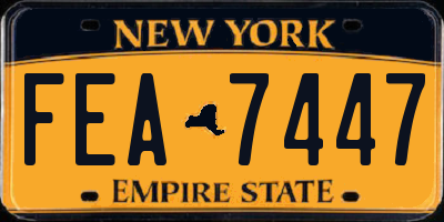 NY license plate FEA7447