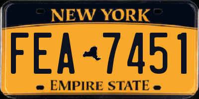 NY license plate FEA7451