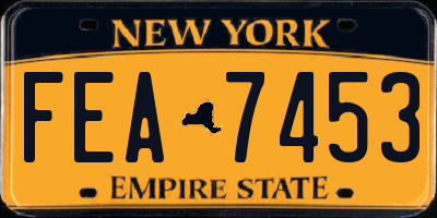 NY license plate FEA7453