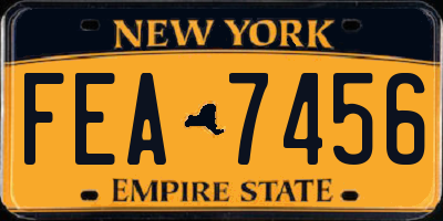 NY license plate FEA7456