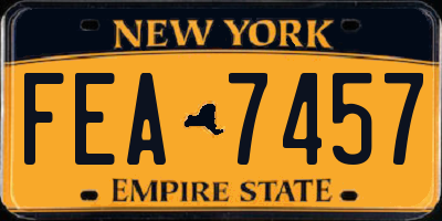 NY license plate FEA7457
