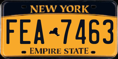 NY license plate FEA7463