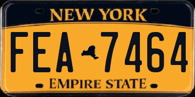 NY license plate FEA7464