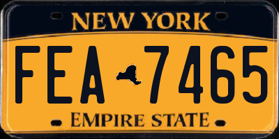 NY license plate FEA7465