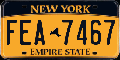 NY license plate FEA7467