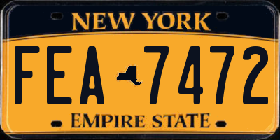 NY license plate FEA7472