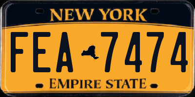 NY license plate FEA7474