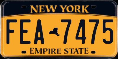 NY license plate FEA7475