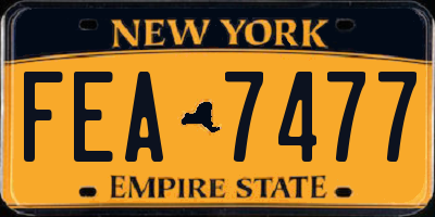 NY license plate FEA7477