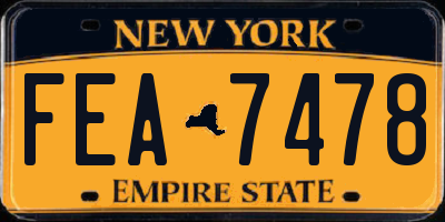 NY license plate FEA7478