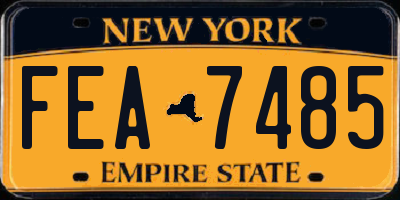 NY license plate FEA7485