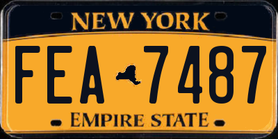 NY license plate FEA7487