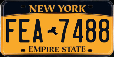 NY license plate FEA7488