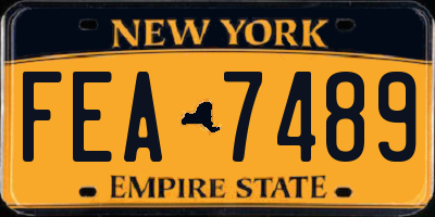 NY license plate FEA7489