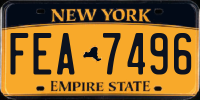 NY license plate FEA7496