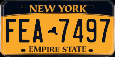 NY license plate FEA7497