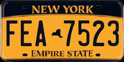 NY license plate FEA7523