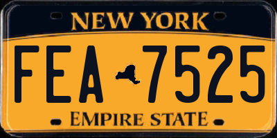 NY license plate FEA7525