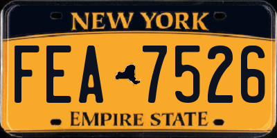 NY license plate FEA7526