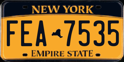 NY license plate FEA7535