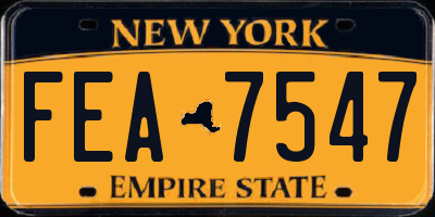 NY license plate FEA7547