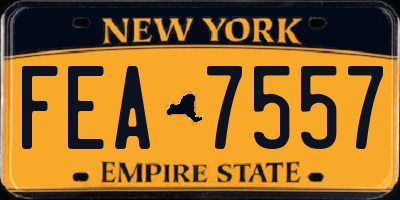 NY license plate FEA7557
