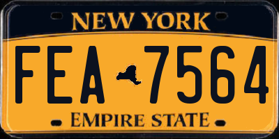NY license plate FEA7564