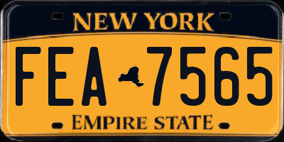 NY license plate FEA7565