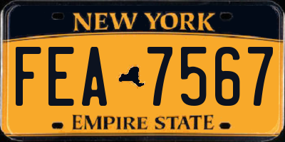 NY license plate FEA7567