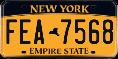 NY license plate FEA7568