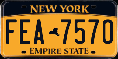 NY license plate FEA7570