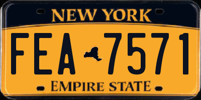NY license plate FEA7571