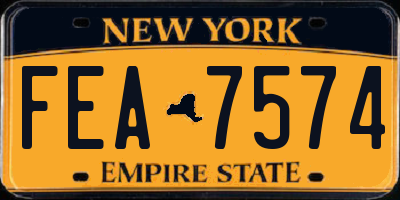 NY license plate FEA7574