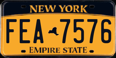 NY license plate FEA7576