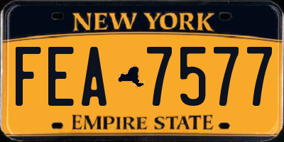 NY license plate FEA7577