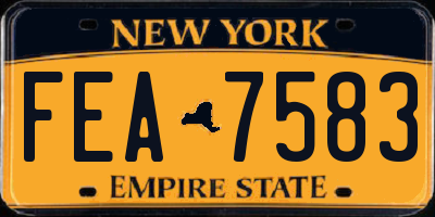 NY license plate FEA7583