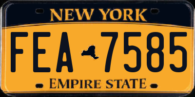 NY license plate FEA7585