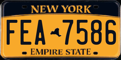 NY license plate FEA7586