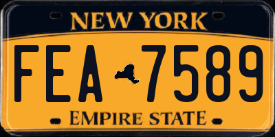 NY license plate FEA7589