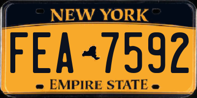 NY license plate FEA7592