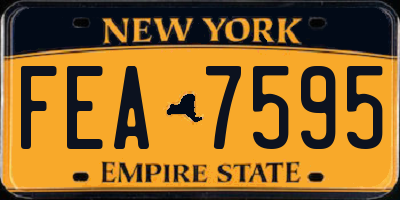 NY license plate FEA7595